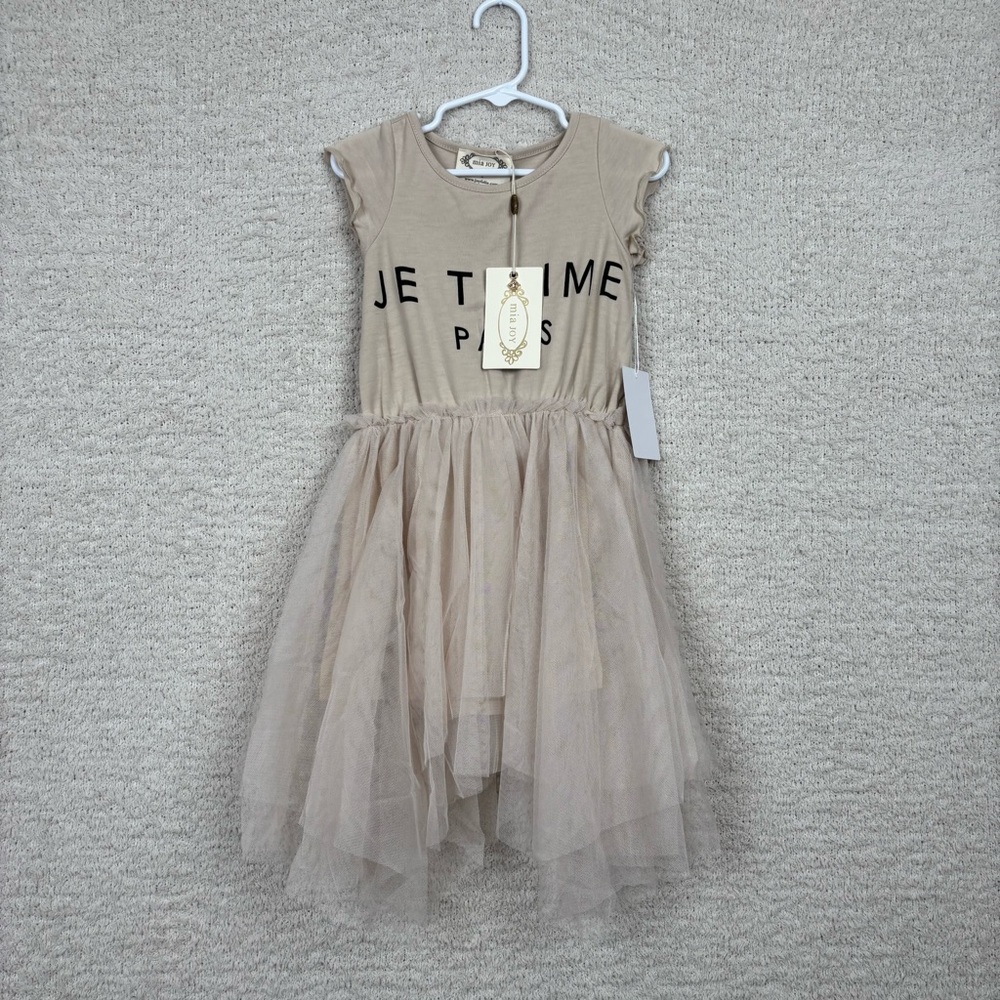 Joyfolie Mia Joy Dress Girls 2 Sand Feya Dress Tulle Je T'Aime Paris